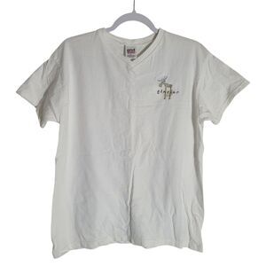 Anvil Vintage Glacier National Park‎ Embroidered Moose Tee Women's Large White